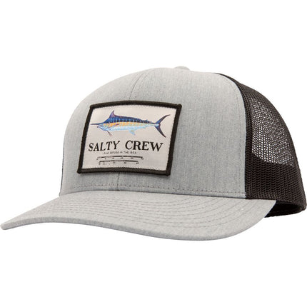 salty crew marlin mount retro trucker hea grey blk