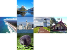 new zealand places 3 x 3 pillow printed