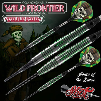 wild frontier trapper steel tip dart set 80 tungsten barrels